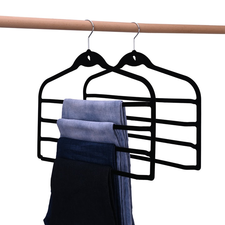 Umeras organizator pentru pantaloni, Antialunecare, UnicUtil, Negru