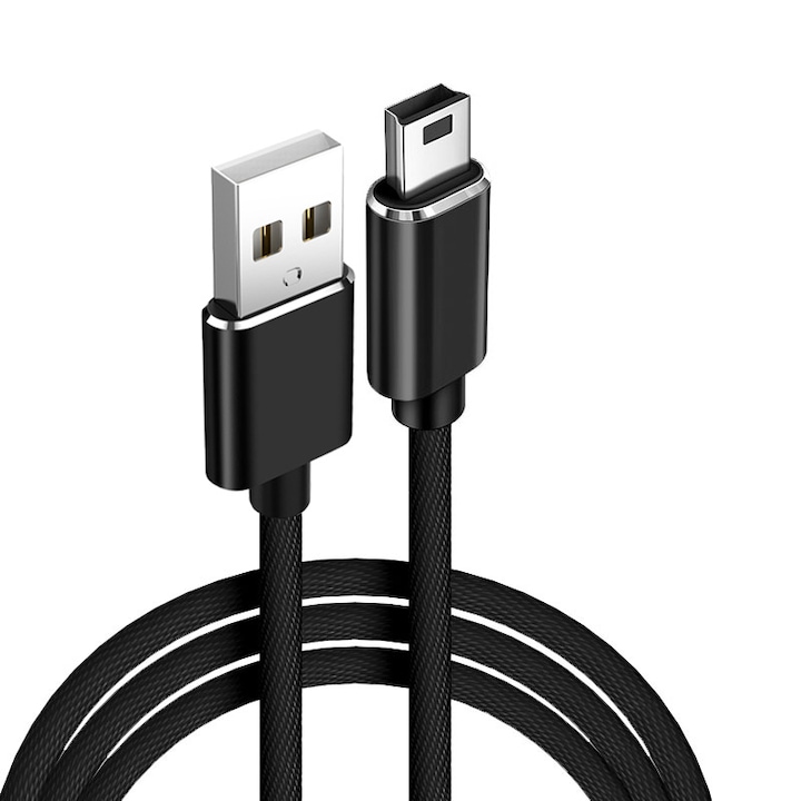 Кабел Mini USB B към USB PARAFASA, съвместим GPS/Камера/PS3, 480 Mbps, зареждане 2A, 1m