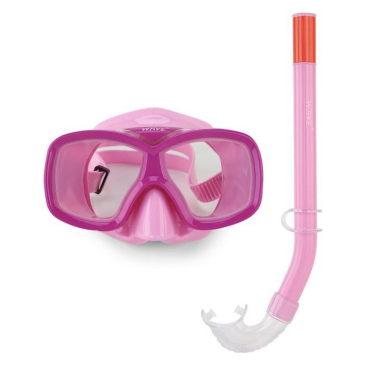 Set Masca si Tub Inot pentru Copii, Roz Fucsia