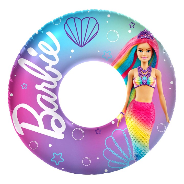 Надуваема пояс Barbie, За деца, 3-6 години, Диаметър 51 см, Фуксия