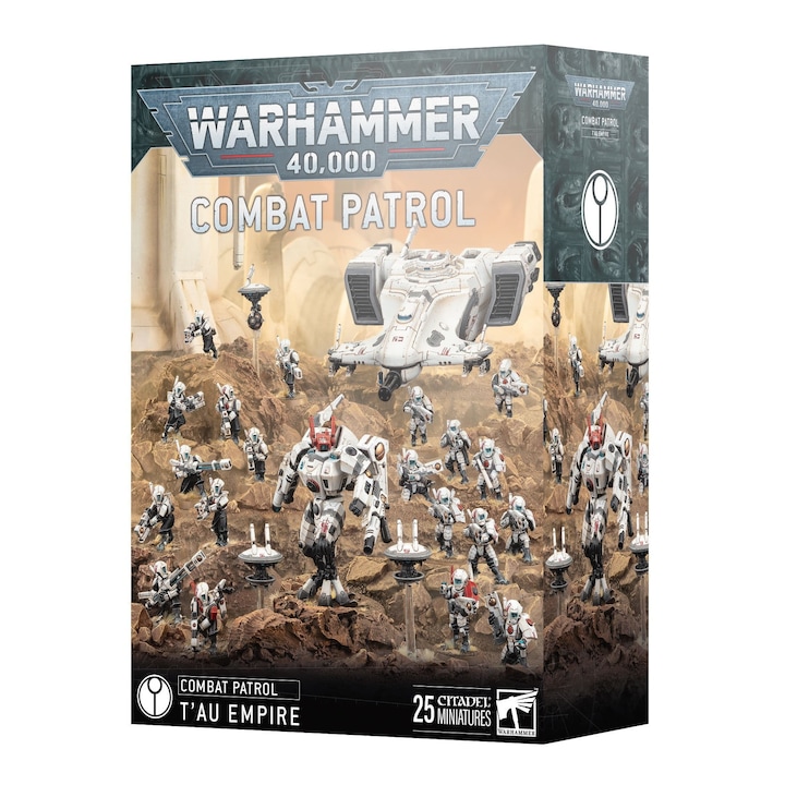 Game Expansion Warhammer 40000 Combat Patrol Tau Empire, Games Workshop, 25 части, сив