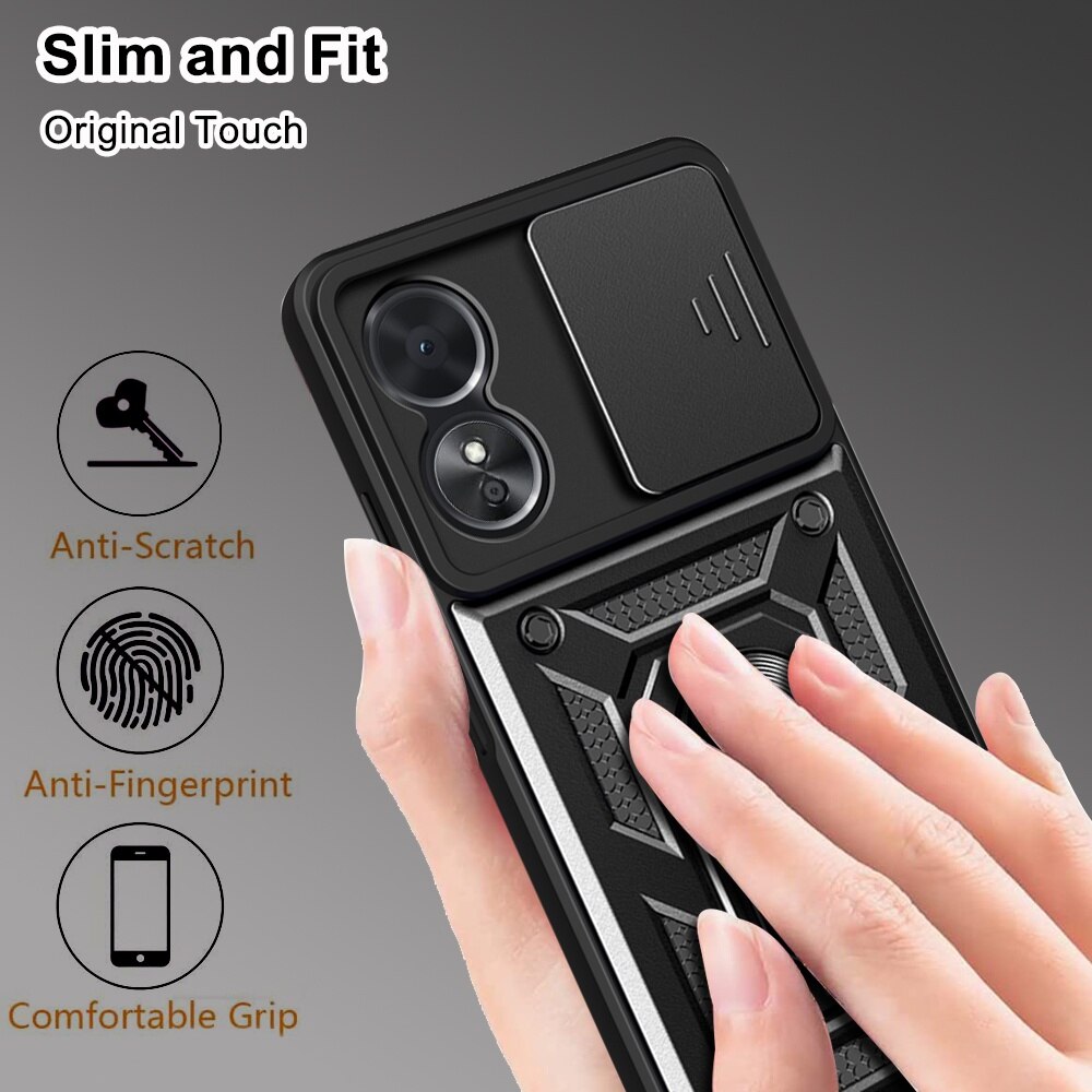 Husa Oppo A17 protectie camera Asteroid GSM CamShield Series, negru
