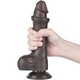 Dildo, Sliding Skin Dual Layer Dong Black I - 20.5 cm