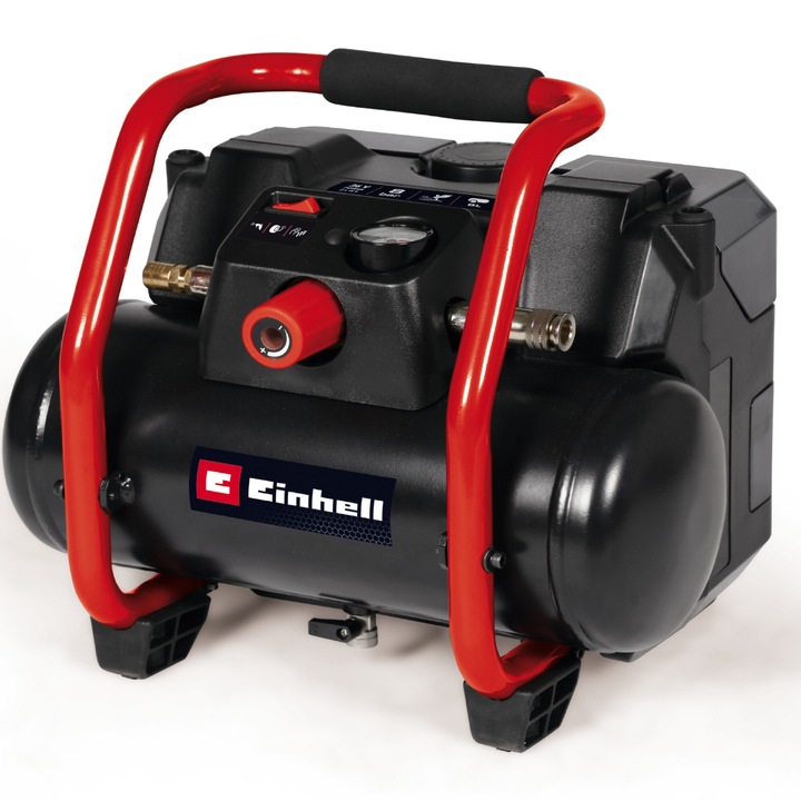 Въздушен компресор Einhell Expert TE-AC 36/150 Li OF-Solo Power X-Change, На батерии, 36 V, макс. 8 бара, 6 л резервоар, Капацитет на засмукване 150 л/мин, Манометър, Без масло, Без батерия/зарядно
