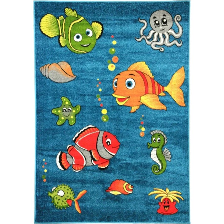 Covor Pentru Copii, Home Vista, Kolibri Pesti 11381, Albastru, 80x150 cm