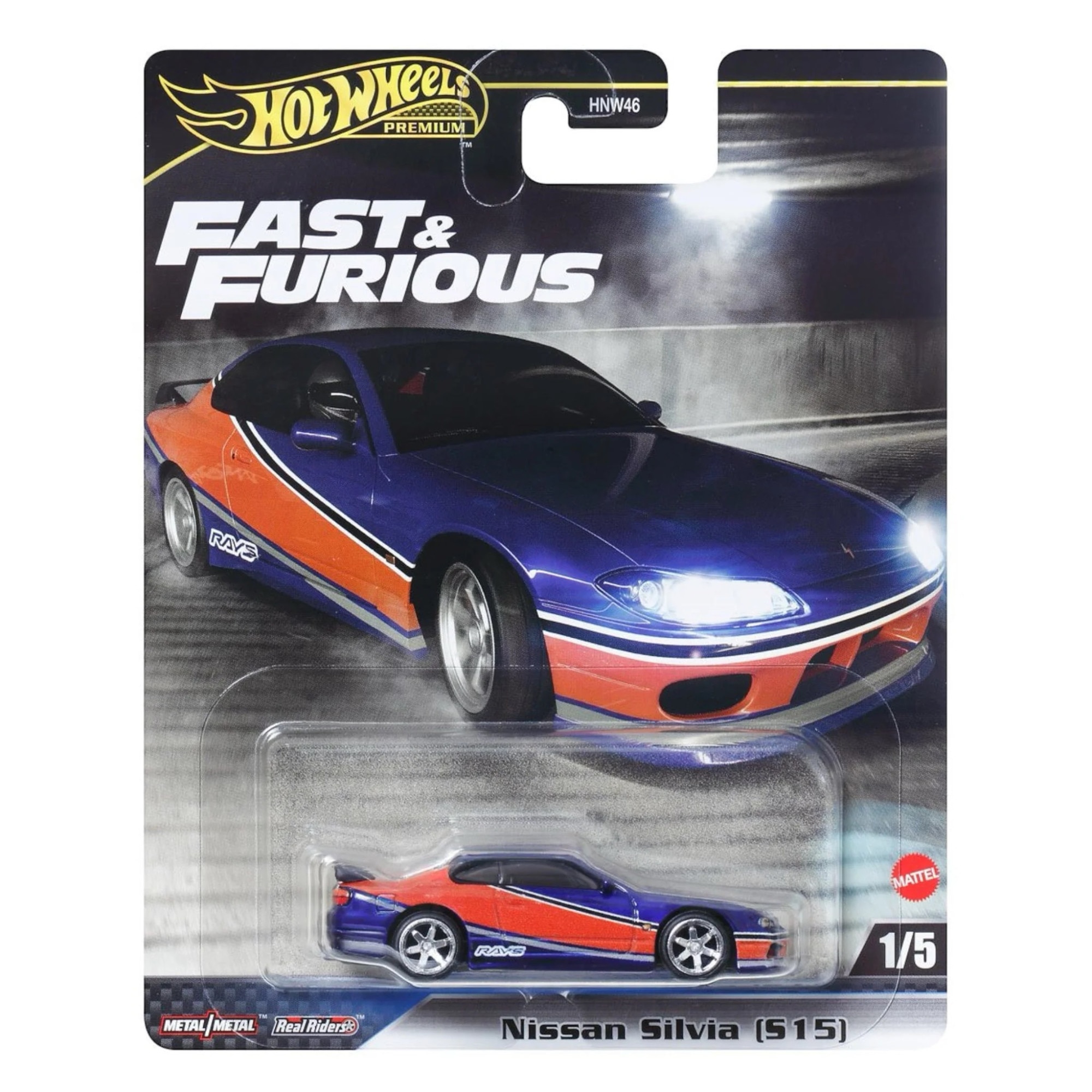 Masinuta metalica Hot Wheels Premium, Nissan Silvia S15, HNW46