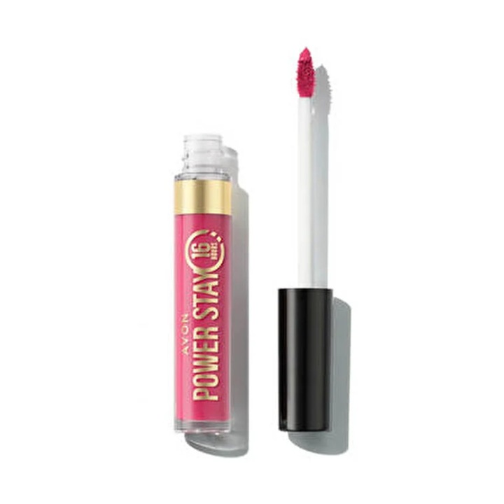 Ruj lichid mat rezistent la transfer 16h Power Stay, Relentless Rose, Avon, 6ml
