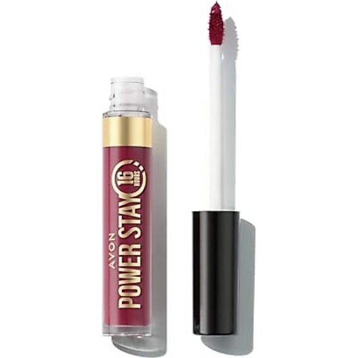Ruj lichid mat rezistent la transfer 16h Power Stay, In Charge Mauve, Avon, 6ml
