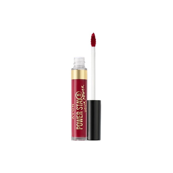 Ruj lichid mat rezistent la transfer 16h Power Stay, The Red One, Avon, 6ml