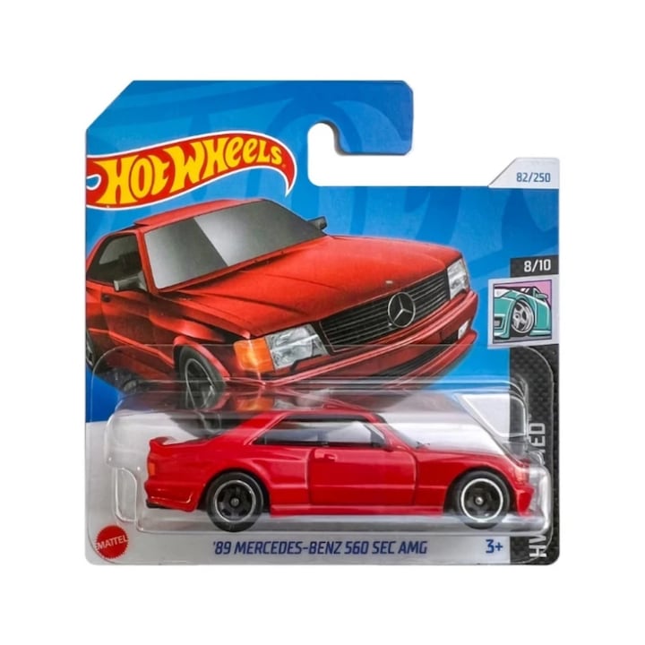 Количка Hot Wheels '89 Mercedes-Benz 560 SEC AMG, Червен, 1:64