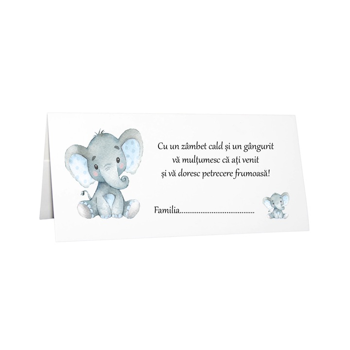 Plic Bani Botez Elefant Cartonat