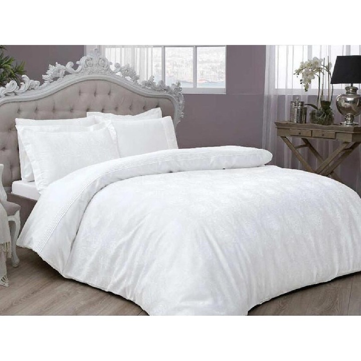 Комплект спално бельо, TAC, модел 6301, 100% сатениран памук, 6 части