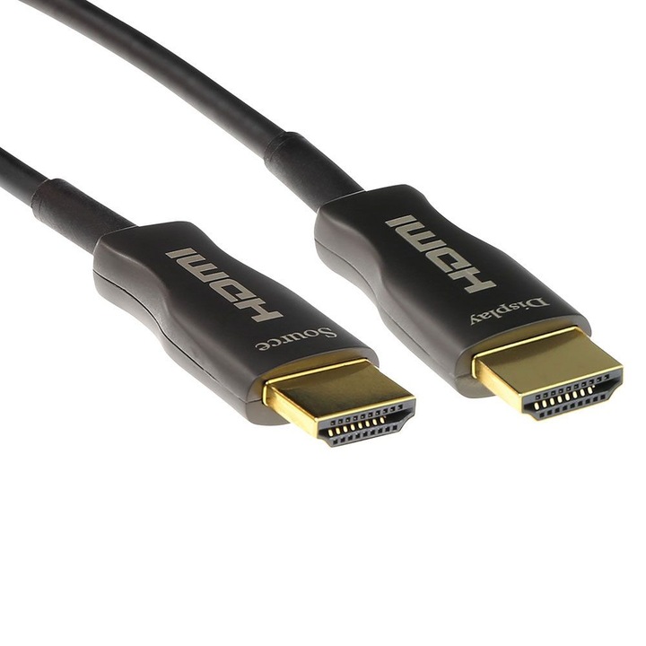 Cablu HDMI activ optic ACT, High Speed, Ultra HD 4K, tata-tata, 15m, Negru