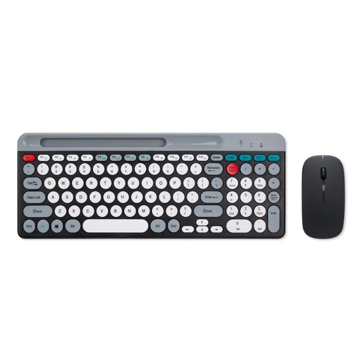 Kit tastatura si mouse, negru, reincarcabila, conectivitate Bluetooth