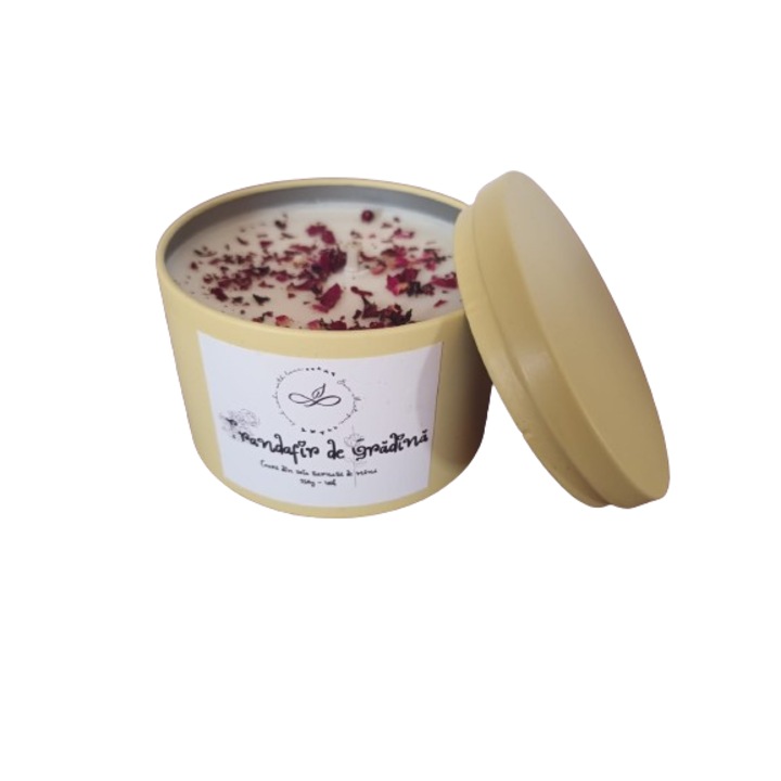 Természetes illatú gyertya szójaviaszból kerti rózsával, 250 g, 40 óra égési idő