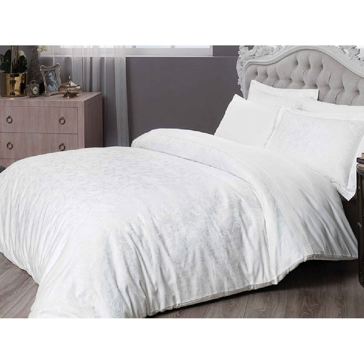 Комплект спално бельо, TAC, модел 6298, 100% сатениран памук, 6 части