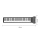 Pian tip roll-up, JESWO®, pliabil, 61 de clape, Roll Up Keyboard, silicon, negru/alb