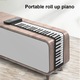 Pian tip roll-up, JESWO®, pliabil, 61 de clape, Roll Up Keyboard, silicon, negru/alb