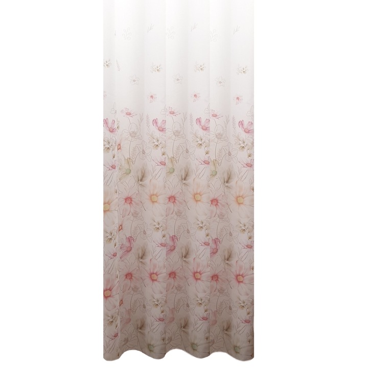 Perdea 534 CVK 4702/01, in cu model floral, multicolor, cu rejansa lata, latime 3 m, inaltime 2.50 m
