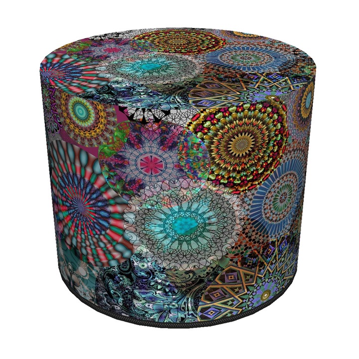 Puff zsámoly, Bertoni, Carusel, dekoratív modell, 40x40x40 cm, kerek