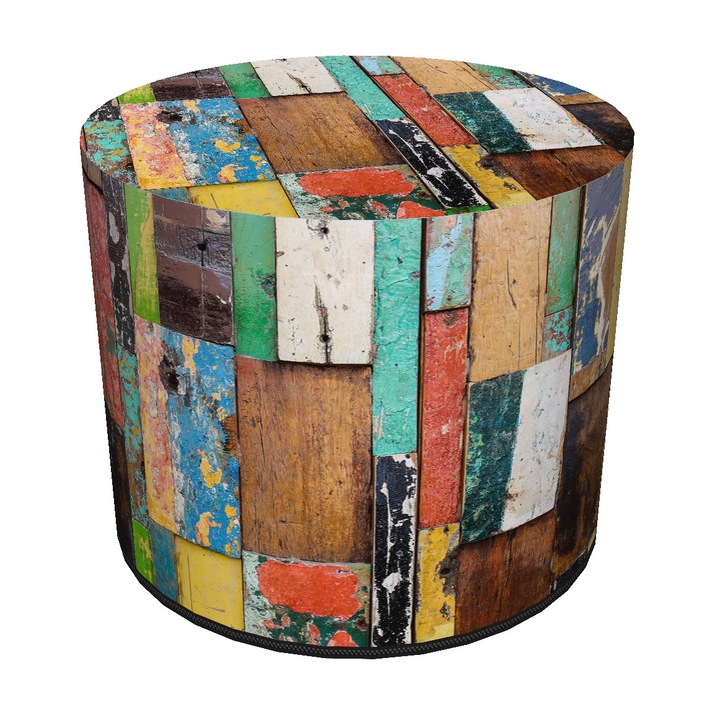 Puff zsámoly, Bertoni, Mexikó, dekoratív modell, 40x40x40 cm, kerek