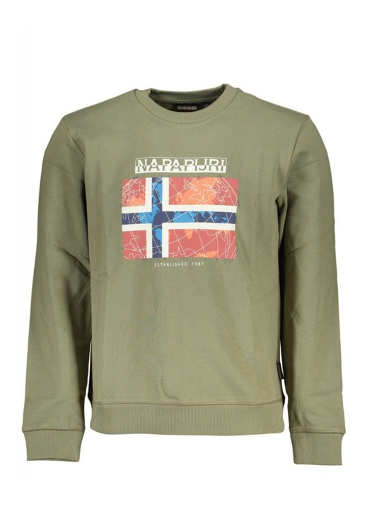 Bluza barbati, NAPAPIJRI, 90% Bumbac, 10% Poliester, Verde, NP0A4HEBBGUIROC1, Verde