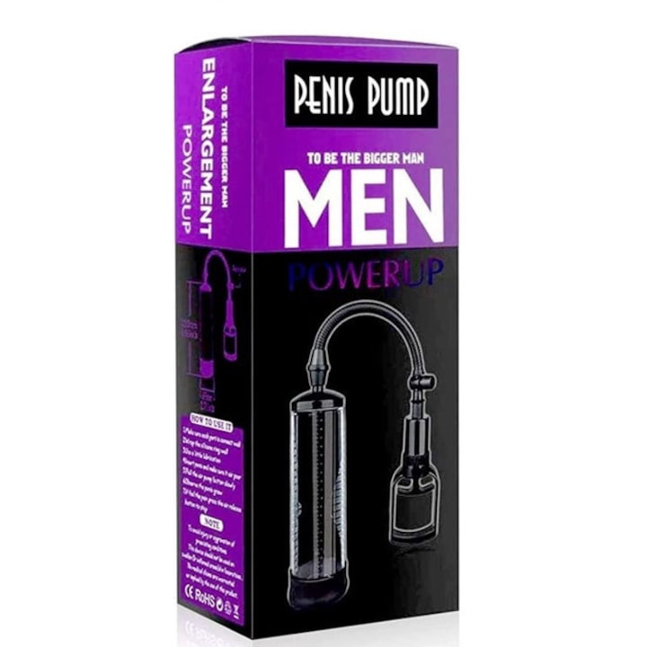 Помпа за пенис Powerup, ръчна, висока херметичност, ABS+PC, 22см