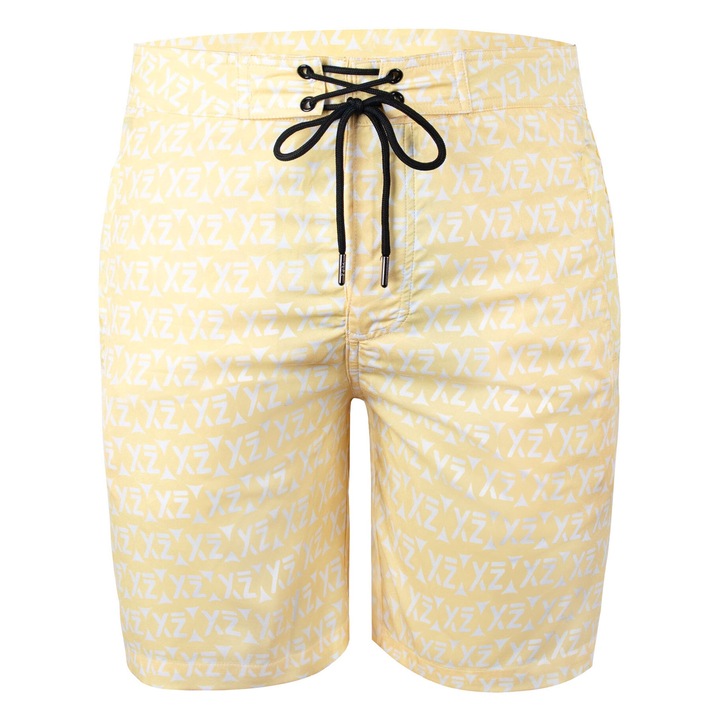 YEAZ, Pantaloni scurti de baie cu buzunare cu fermoar si model Dazzers 28989, Galben