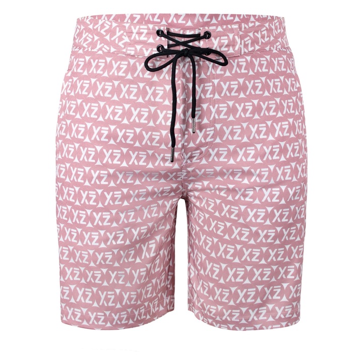 YEAZ, Pantaloni scurti de baie cu buzunare cu fermoar si model Dazzers 28989, Roz