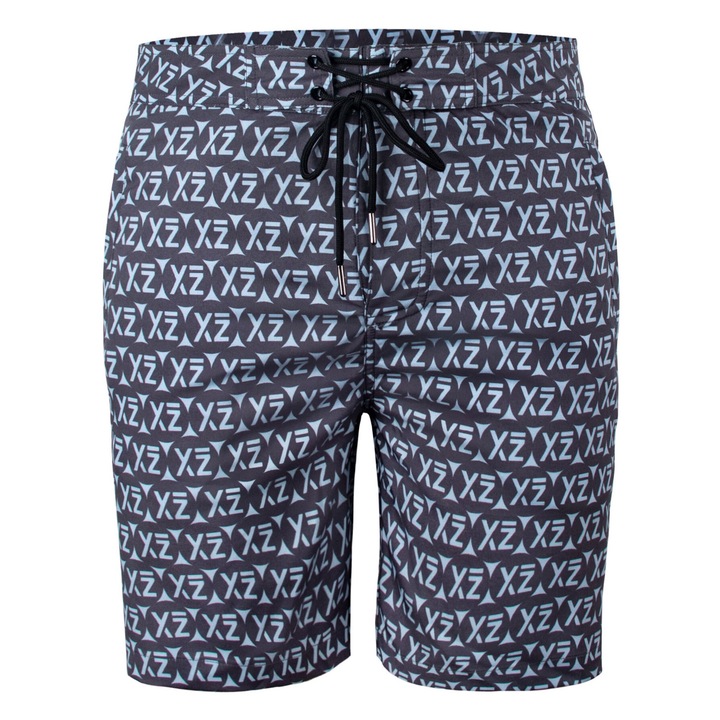 YEAZ, Pantaloni scurti de baie cu buzunare cu fermoar si model Dazzers 28989, Albastru inchis