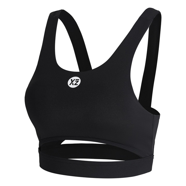 YEAZ, Bustiera cu decupaj frontal pentru fitness Cherie, Negru