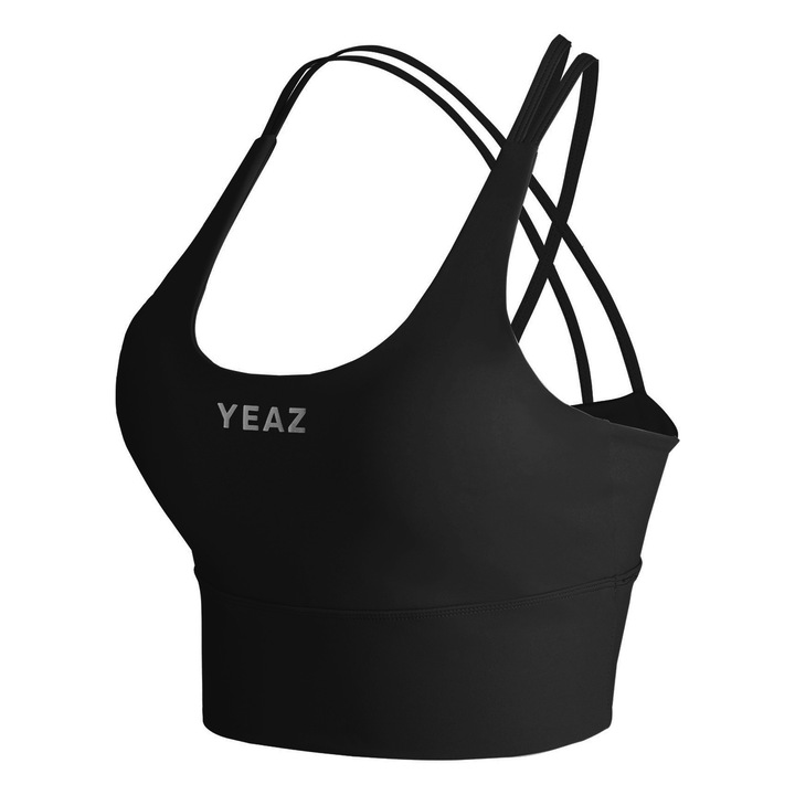 YEAZ, Bustiera cu burete detasabil si bretele incrucisate pe partea din spate Grace, Negru