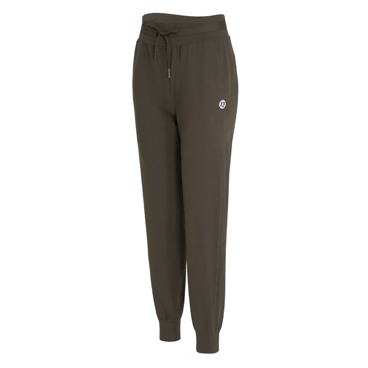 YEAZ, Pantaloni de trening cu snur in talie pentru fitness Just Be, Maro