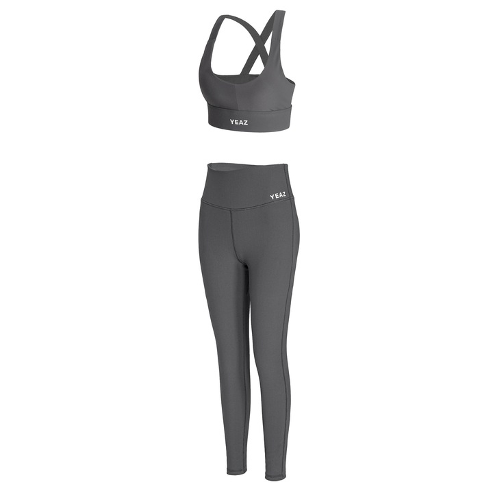 YEAZ, Set de sutien si colanti pentru yoga Vibrant, Gri