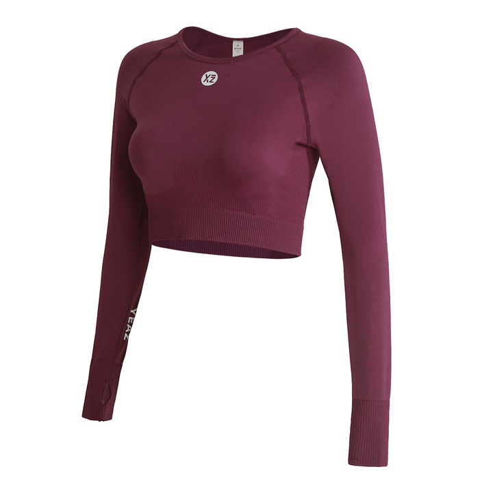 YEAZ, Bluza crop pentru antrenament Legend, Violet tyrian