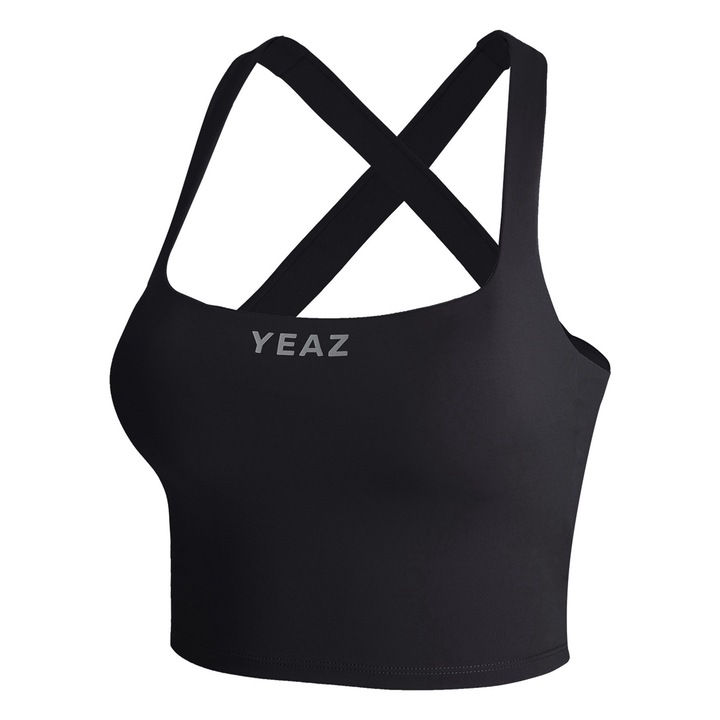 YEAZ, Top crop cu logo, Negru