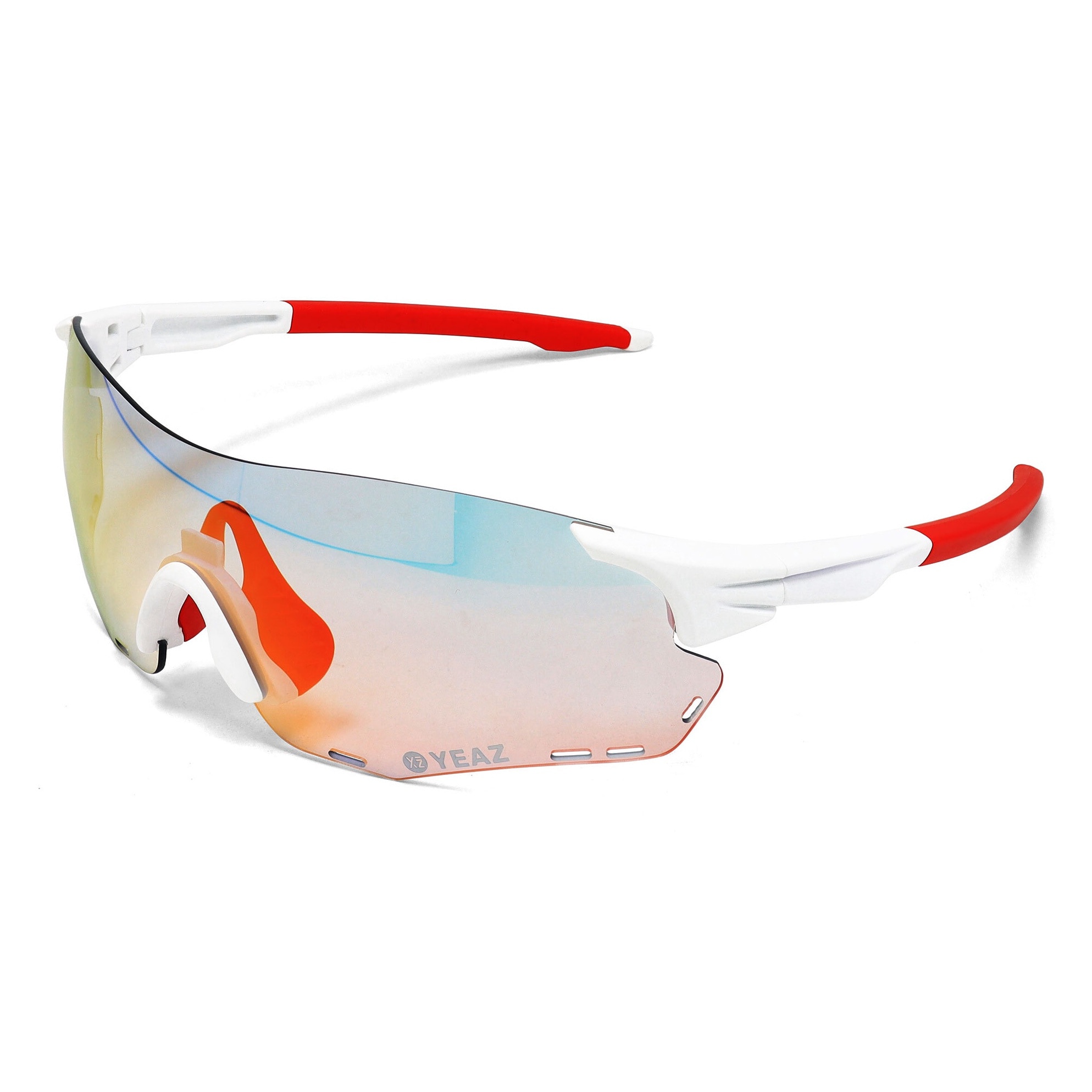 YEAZ, Ochelari de soare shield unisex Sunelation, Rosu, Alb