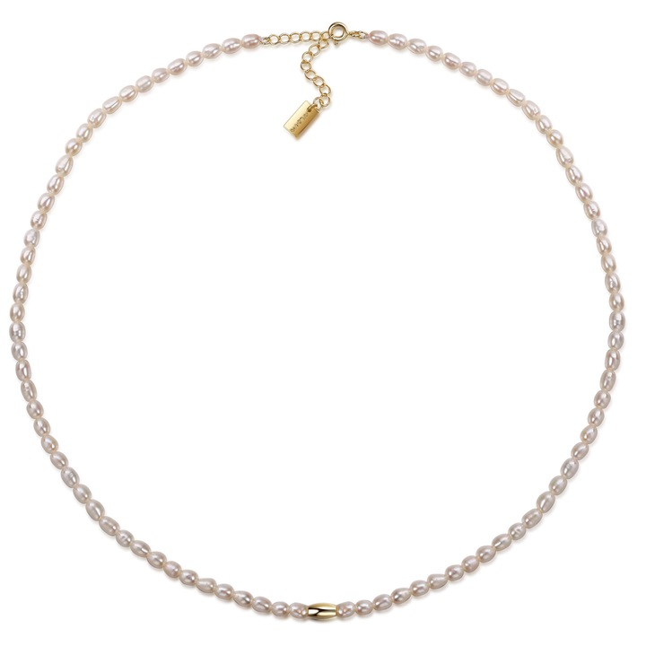 AILORIA, Colier placat cu aur de 18K si perle, Auriu