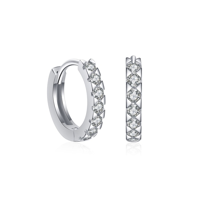 AILORIA, Cercei de argint cu zirconia Songe 29579, Argintiu