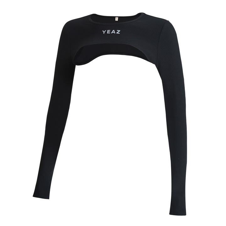 YEAZ, Bluza super crop pentru antrenament Truth, Negru