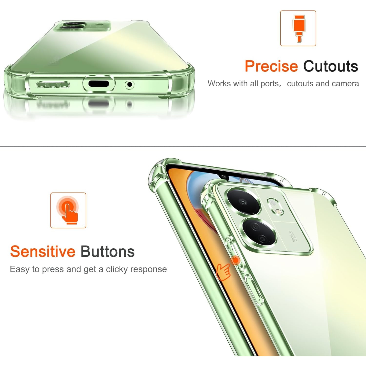 Husa Anti soc, transparenta compatibila cu Xiaomi Redmi 13C