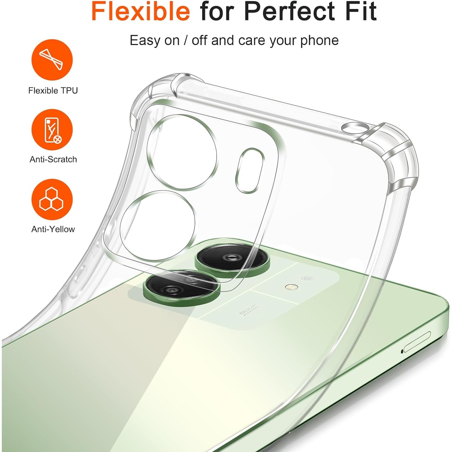Husa Anti soc, transparenta compatibila cu Xiaomi Redmi 13C
