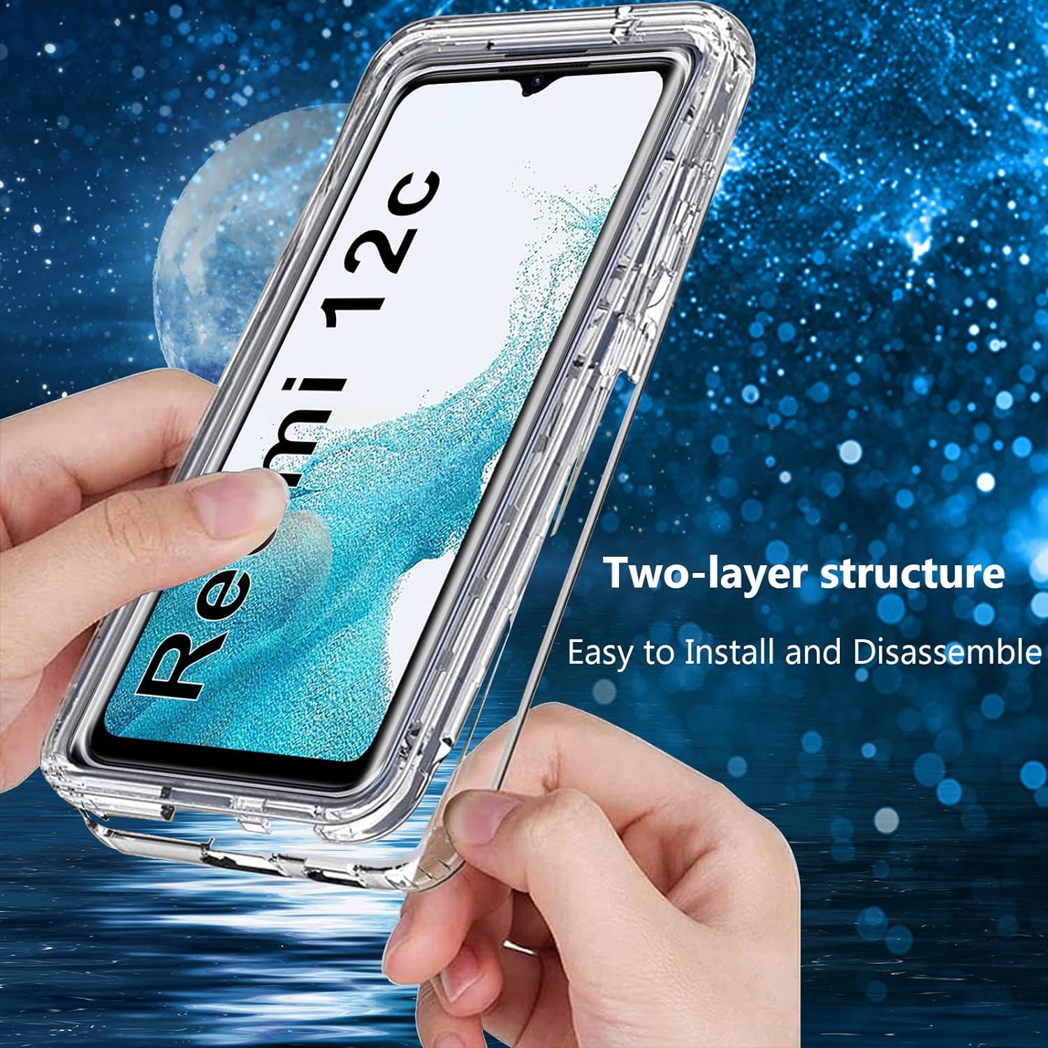 Husa 360 compatibila cu Xiaomi Redmi 12C - V2 Transparent fata si spate