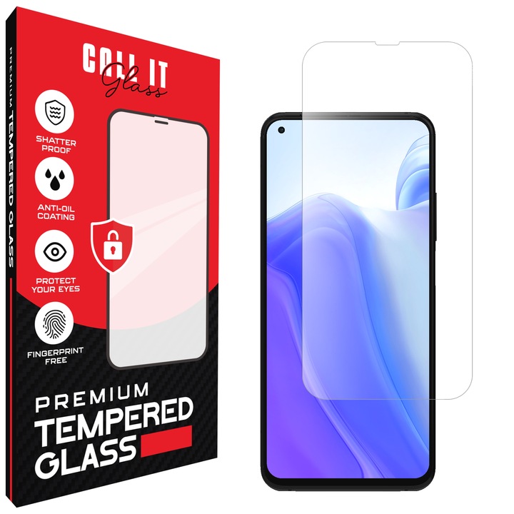 Call It Glass™ védőfólia Xiaomi Mi 10T 5G készülékhez, prémium típus, rendkívül átlátszó, teljes telepítőkészlet, törésgátló, ütésálló, rugalmas és kemény, teljes képernyős kijelző, fekete képernyőzár nélkül – átlátszó üveg