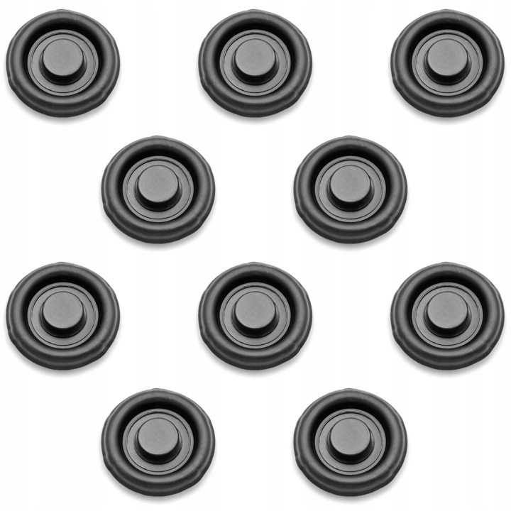 10 db-os kipufogó csappantyú védőmembrán készlet, kompatibilis Volkswagen, Audi, Seat, Skoda, 30 mm, N10226501, gumi, fekete
