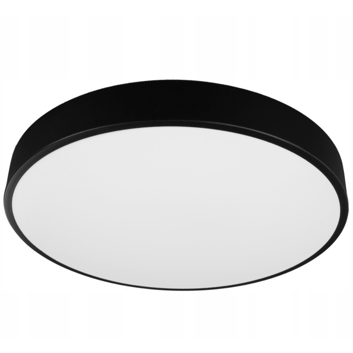 Plafoniera, LED, montata la suprafata, culoare neagra, putere 30W, forma rotunda, lumina puternica, aspect modern, instalare usoara
