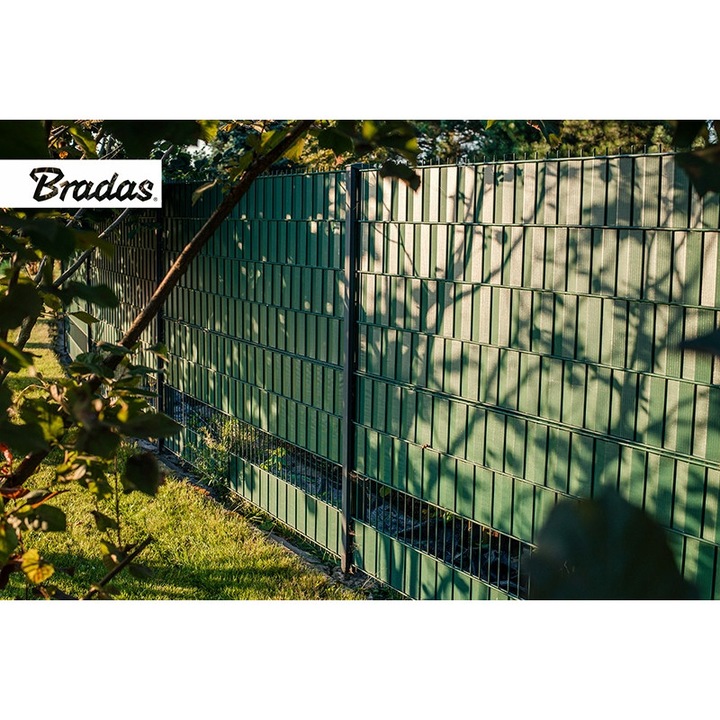 Bradas privacy kerítésszalag, 4,75 cm x 35 m, könnyen összeszerelhető, világosszürke