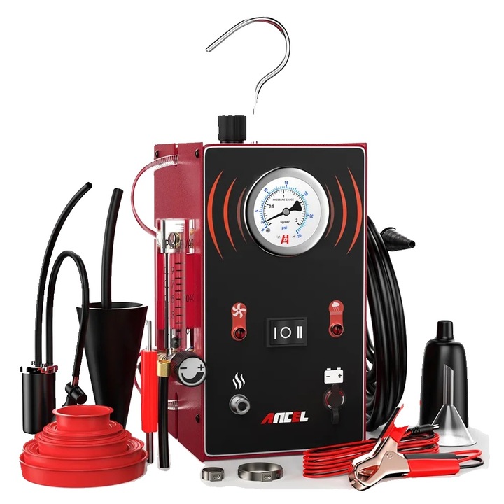 Детектор за изтичане на дим за автомобил, Ancel, мултисистемно тестване, червен/черен, 50x60см