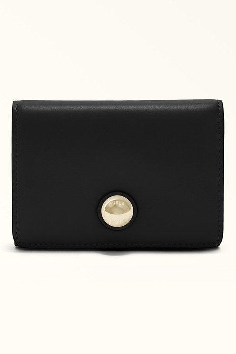 Furla, Кожено портмоне Sfera с лого, Черен