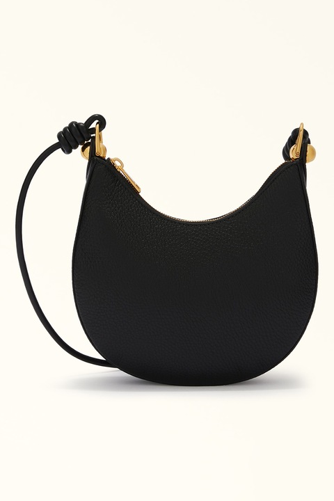 Furla, Кожена чанта през рамо Sfera с релеф, Черен